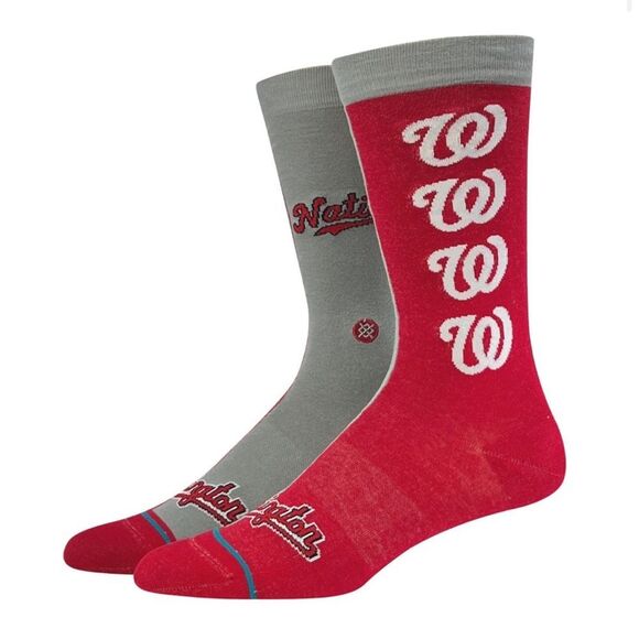 STANCE MEN’S SOCKS & MLB COLLABORATE ON THE NATIONALS SPLIT CREW SIZE LARGE NWT - Picture 1 of 2